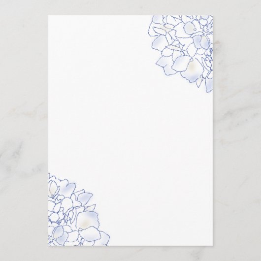 Hydrangea Art White Wedding Programme Paper Programmakaart (Achterkant)