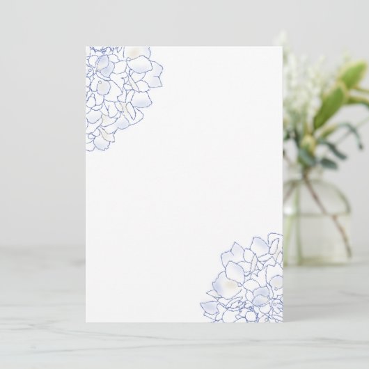 Hydrangea Art White Wedding Programme Paper Programmakaart (Staand voorkant)