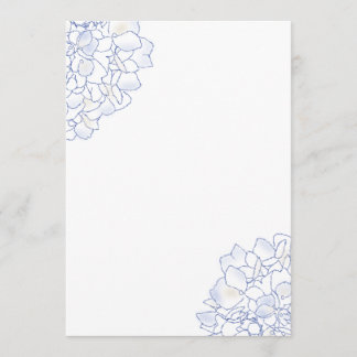 Hydrangea Art White Wedding Programme Paper Programmakaart
