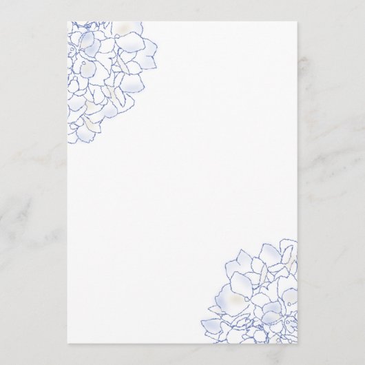 Hydrangea Art White Wedding Programme Paper Programmakaart (Voorkant)