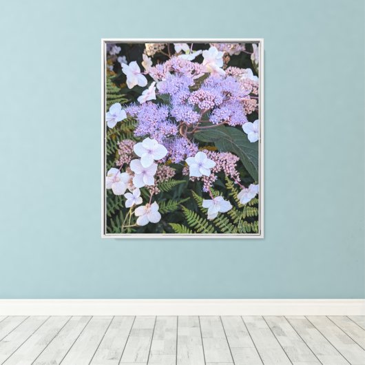 Hydrangea Aspera Bloemen Bloemstuk Canvas Afdruk (Insitu (Houten vloer))