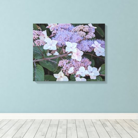 Hydrangea Aspera Bloemen Bloemstuk Canvas Afdruk (Insitu (Houten vloer))