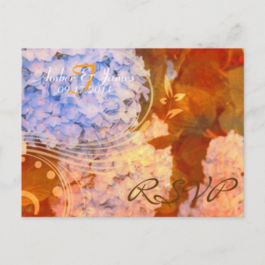 Hydrangea Autumn RSVP Briefkaart (Voorkant)