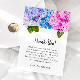 Hydrangea Baby shower Bedankkaart
