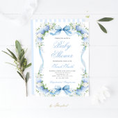 Hydrangea Baby shower Boy Invitation Kaart