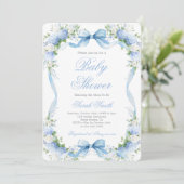 Hydrangea Baby shower Boy Invitation Kaart (Staand voorkant)
