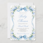 Hydrangea Baby shower Boy Invitation Kaart (Voorkant)