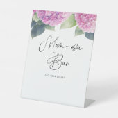 Hydrangea Baby shower Mom-osa Bar Reclamebord Met Voetstuk (Voorkant)