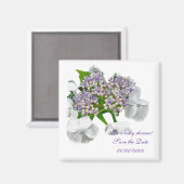 Hydrangea Baby shower Save the Date Magnet (Voorkant / Achterkant)