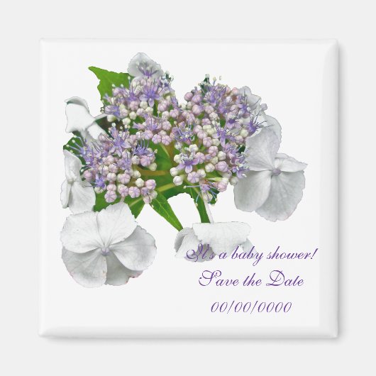 Hydrangea Baby shower Save the Date Magnet (Voorkant)