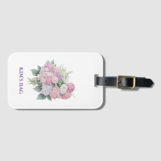 Hydrangea bagagelabel, gepersonaliseerd bagagelabel