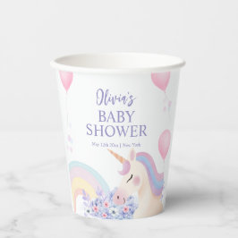 Hydrangea Balloon Rainbow Unicorn Baby shower Papieren Bekers