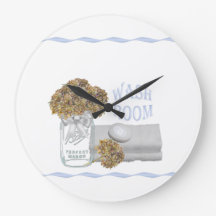 Hydrangea Bathroom Wall Clock