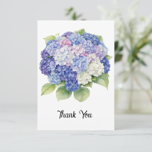 Hydrangea bedankje bedankkaart (Staand voorkant)