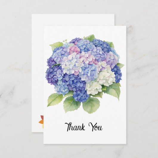 Hydrangea bedankje bedankkaart (Voorkant / Achterkant)