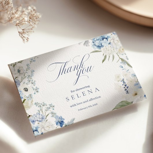 Hydrangea bedankkaart | Blue Floral Bridal Show