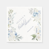 Hydrangea bedankkaart | Blue Floral Bridal Show Servet (Voorkant)