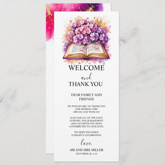 Hydrangea Bedankt Card voor Desk Notes Feestdagenkaart (Voorkant / Achterkant)