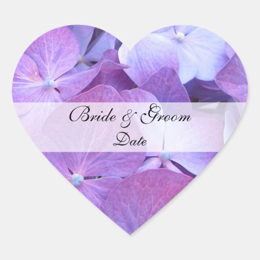 Hydrangea Bewaar de datum Bruiloft Stickers (Voorkant)