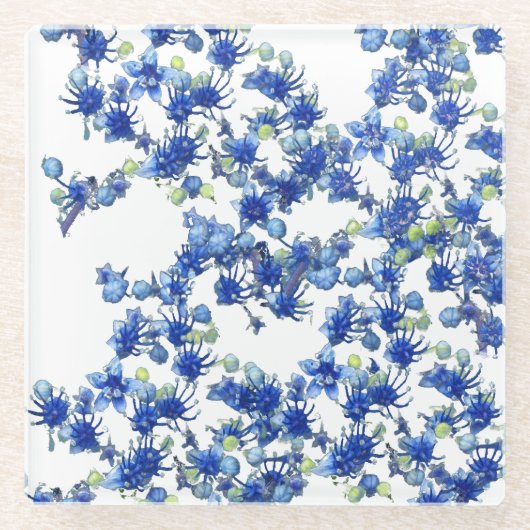 Hydrangea (BGC transparant) Glazen Onderzetter (Voorkant)