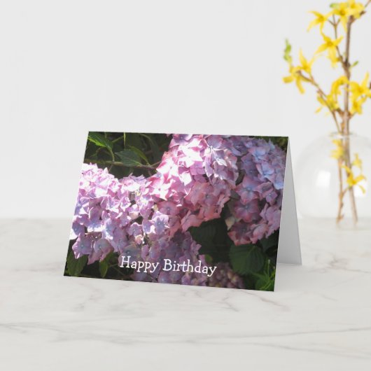 Hydrangea Birthday Greeting Kaart (Gele Bloem)