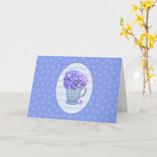 Hydrangea Birthday Kaart (Gele Bloem)