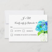 Hydrangea Blauw Bloemen Rustieke bloemen Moderne R RSVP Kaartje (Voorkant)