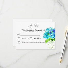 Hydrangea Blauw Bloemen Rustieke bloemen Moderne R RSVP Kaartje