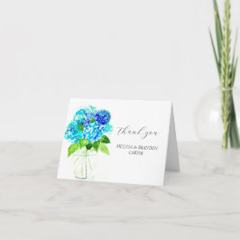 Hydrangea Blauw Bloemen Rustieke Bruiloft Dank u Bedankkaart