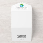 Hydrangea Blauw Bloemen Waterverf Rustieke Bruilof All In One Uitnodiging (Buitenkant)