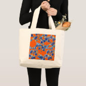 hydrangea blauw en sinaasappel grote tote bag (Voorkant (product))