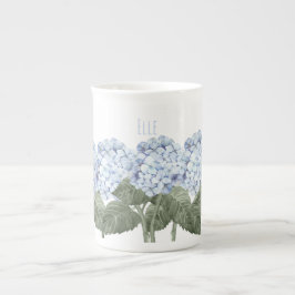 Hydrangea Blauwe Bloem Bone China Theekop Porselein Kop