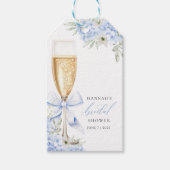 Hydrangea Blauwe Bloem Bruidsborrel Cadeaulabel (Voorkant)