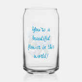 Hydrangea Blauwe Bloem en Vlinder Blikvorm Glas (Achterkant)