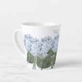 Hydrangea Blauwe Bloem Latte Mok (Linkerhoek)