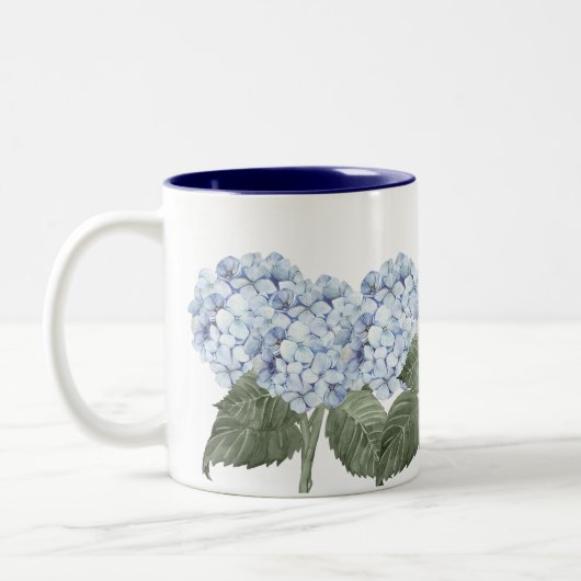 Hydrangea Blauwe Bloemen Contrast Mok (Links)