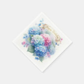 Hydrangea Blauwe Bloemige Verjaardagsfeestje Servet (Hoek)