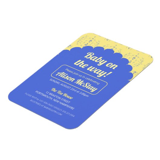 Hydrangea Block Baby shower Invitation Magneet (Linkerzijde)