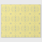 Hydrangea Block geel en blauw patroon Cadeaupapier (Vlak)