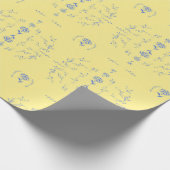 Hydrangea Block geel en blauw patroon Cadeaupapier (Hoek)