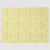 Hydrangea Block geel en blauw patroon Tissuepapier (Voorkant)