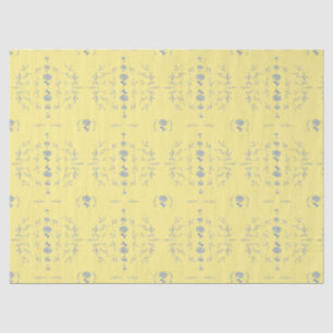 Hydrangea Block geel en blauw patroon Tissuepapier