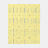 Hydrangea Block Pattern- Geel en Blauw Fleece Deken (Voorkant)