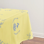 Hydrangea Block Pattern- Geel en Blauw Tafelkleed (Voorbeeld)