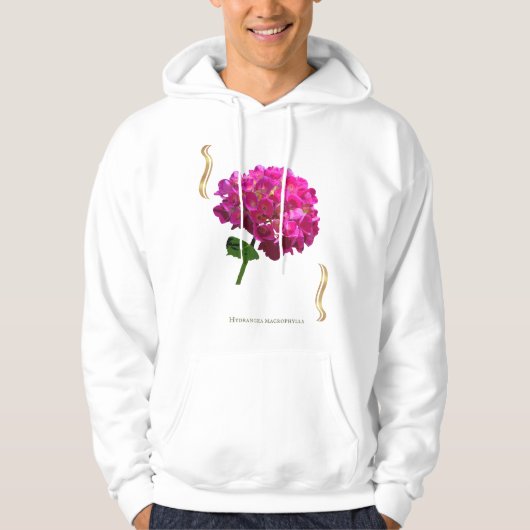 Hydrangea Bloei - Vintage Botanische Fuchsia Hoodie (Voorkant)