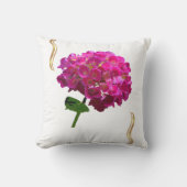 Hydrangea Bloei - Vintage Botanische Fuchsia Kussen (Voorkant)