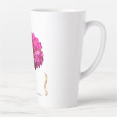 Hydrangea Bloei - Vintage Botanische Fuchsia Latte Mok (Rechts)