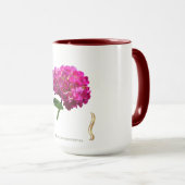 Hydrangea Bloei - Vintage Botanische Fuchsia Mok (Voorkant rechts)