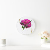 Hydrangea Bloei - Vintage Botanische Fuchsia Ronde Klok (Huis)