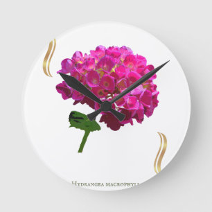 Hydrangea Bloei - Vintage Botanische Fuchsia Ronde Klok